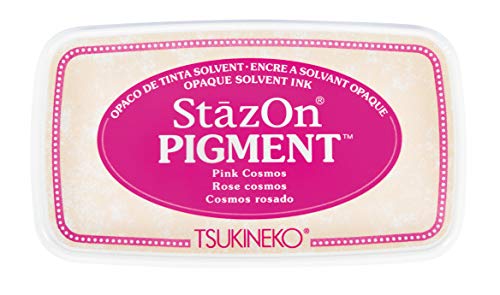 Rayher 29206264 StazOn Pigment-Stempelkissen, pink, 9,6 x 5,5x 2,2 cm, Stempelfarbe, Tsukineko von Rayher