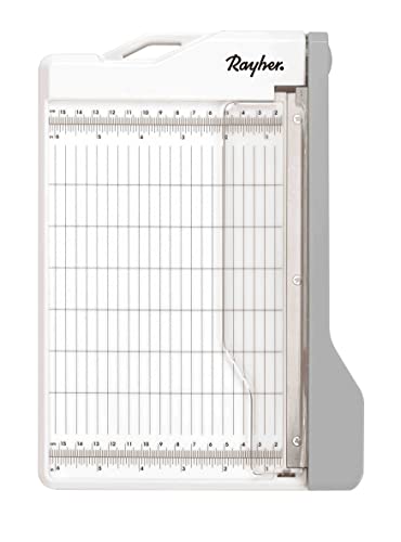 Rayher 29209000 Hebel-Schneidemaschine A5, 28 x 19,5 cm, Schnittlänge ca.21,6 cm, Papierschneidemaschine, Weiß von Rayher