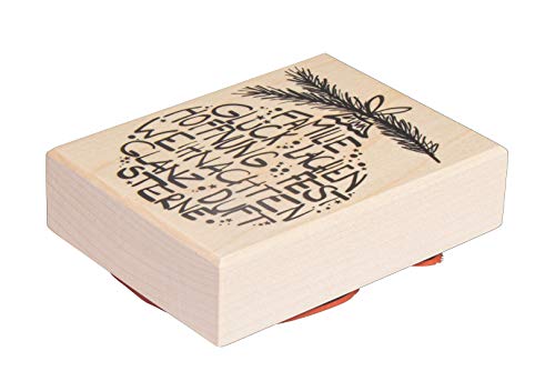 Rayher Stempel Holz "Weihnachtsglück", 6 x 8 cm, Holzstempel Weihnachten, zum Gestalten von Karten, Umschlägen, Geschenken, Butterer Stempel, 29219000, Weiß Rayher Stempel Holz "Weihnachtsglück", 6 x 8 cm, Holzstempel Weihnachten, zum Gestalten von Karten, Umschlägen, Geschenken, Butterer Stempel, 29219000, Weiß von Rayher