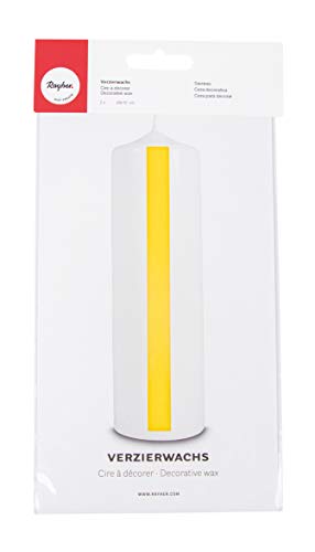 Rayher 3103720 Verzierwachs, gelb, 2 Verzierwachsplatten 20 x 10 cm, Wachsfolie zum Kerzen verzieren, Kerzenwachs, Wachsfolie Rayher 3103720 Verzierwachs, gelb, 2 Verzierwachsplatten 20 x 10 cm, Wachsfolie zum Kerzen verzieren, Kerzenwachs, Wachsfolie von Rayher