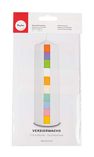 RAYHER 31495000 Wachsfolie Pastell Set 10 x 5 cm, 10er Pack farbig sortiert, Weiß RAYHER 31495000 Wachsfolie Pastell Set 10 x 5 cm, 10er Pack farbig sortiert, Weiß von Rayher