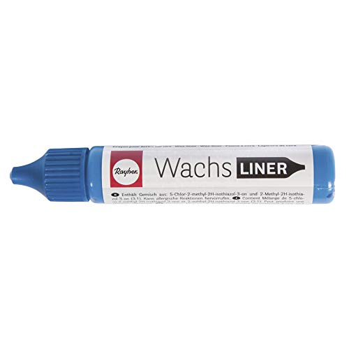 Rayher 31500374 Wachs-Liner, azurblau, Flasche 30 ml, zum Kerzen bemalen, Wachsstift, Flüssigwachs zum Malen direkt aus der Flasche Rayher 31500374 Wachs-Liner, azurblau, Flasche 30 ml, zum Kerzen bemalen, Wachsstift, Flüssigwachs zum Malen direkt aus der Flasche von Rayher