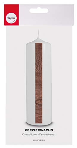 Rayher 31619552 Wachsfolie Holzoptik, dunkelbraun, 20 x 10 cm, 1 Stück, zum Gestalten von Kerzen (Firmung, Konfirmation, Taufe, Hochzeit etc.) von Rayher