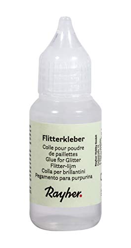 RAYHER HOBBY Rayher 3361000 Flitter-Kleber, Flasche 25g von Rayher