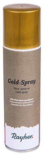 Rayher 3400206 Deko-Spray, gold, Styropor geeignet, Dose 150 ml von Rayher