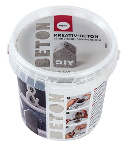 Rayher 34152000 Kreativ-Beton, Eimer 1 kg, silber, Bastelbeton zum Basteln, Betonpulver zum Gießen, staubarm, gebrauchsfertig, mit Wasser anrühren Rayher 34152000 Kreativ-Beton, Eimer 1 kg, silber, Bastelbeton zum Basteln, Betonpulver zum Gießen, staubarm, gebrauchsfertig, mit Wasser anrühren von Rayher