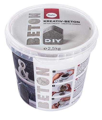 Rayher 34153000 Kreativ-Beton, , hellgrau, Bastelbeton, Beton zum Basteln, Beton zum Gießen, Betonpulver zum Gießen, staubarm, gebrauchsfertig, mit Wasser anrühren,2.5 kg, Grau Rayher 34153000 Kreativ-Beton, , hellgrau, Bastelbeton, Beton zum Basteln, Beton zum Gießen, Betonpulver zum Gießen, staubarm, gebrauchsfertig, mit Wasser anrühren,2.5 kg, Grau von Rayher