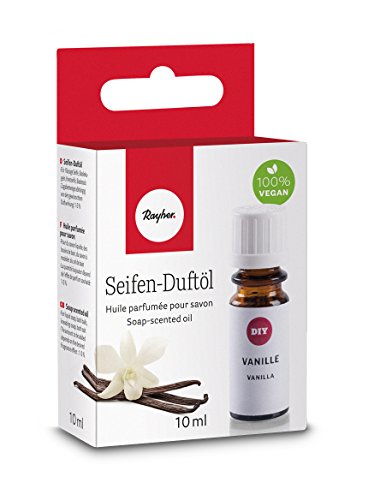 Rayher 34250000 Hobby Seifen Duftöl (100% vegan, in Glasflasche mit Kindersicherheitsverschluss, hautpflegende und wohltuende Wirkung) Vanille, 10 ml von Rayher