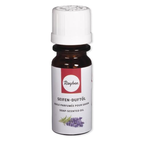 Rayher 34253000 Hobby Seifen Duftöl (100% vegan, in Glasflasche mit Kindersicherheitsverschluss, hautpflegende und wohltuende Wirkung) Lavendel, 10 ml von Rayher