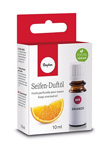 Rayher 34255000 Hobby Seifen Duftöl (100% vegan, in Glasflasche mit Kindersicherheitsverschluss, hautpflegende und wohltuende Wirkung) Orange, 10 ml von Rayher