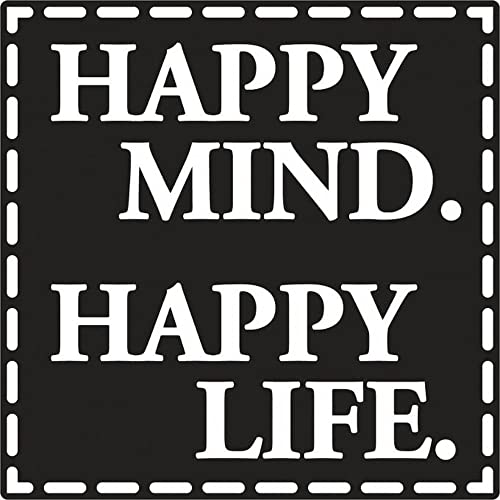 Rayher 34271000 Label Happy Mind. Happy Life, 50x50mm, SB-Btl 1Stück von Rayher