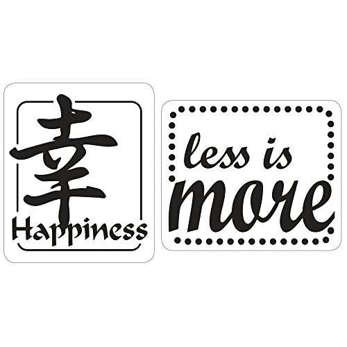 Rayher 34276000 Labels "Happiness" + "less is more", 25x30 mm, Seifenlabel von Rayher
