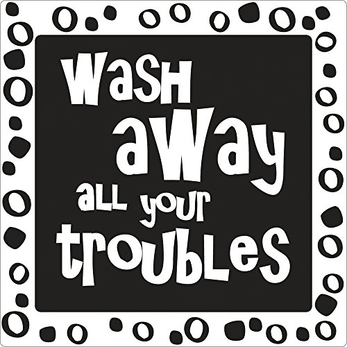 Rayher 34282000 Label wash Away All Your Troubles, 11.5 x 8 x 0.3 cm von Rayher
