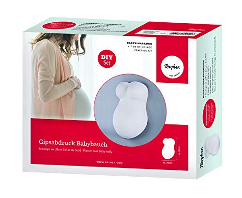 Rayher 34440000 Abform-Set, 3D- Gips Abdruck Set Babybauch, Gipsabdruck vom Babybauch, tolles Geschenk für die werdende Mütter und zur Babyparty von Rayher