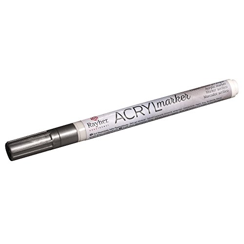 Rayher 35006606 Acryl-Marker, Rundspitze 1-2 mm, mit Ventil, silber von Rayher