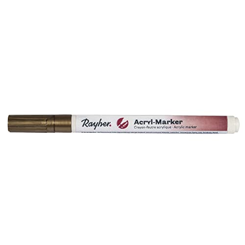 Rayher 35006616 Acryl-Marker, Rundspitze 1-2 mm, mit Ventil, gold von Rayher