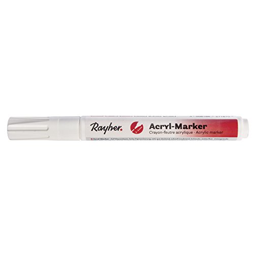 Rayher 35007102 Acryl-Marker, Rundspitze 2-4 mm, mit Ventil, weiÃŸ von Rayher