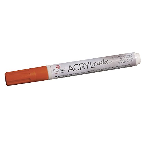 Rayher 35007210 Acryl-Marker, Rundspitze 2-4 mm, mit Ventil, orange von Rayher