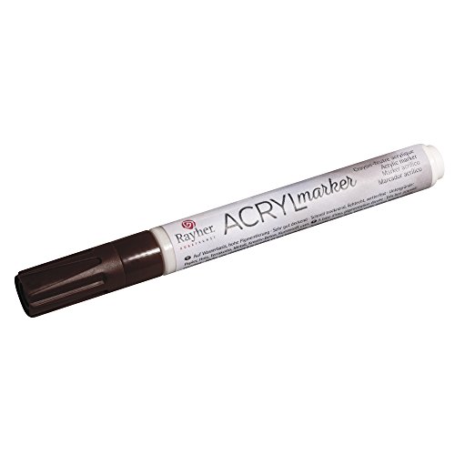 Rayher 35007544 Acryl-Marker, Rundspitze 2-4 mm, mit Ventil, kastanie von Rayher