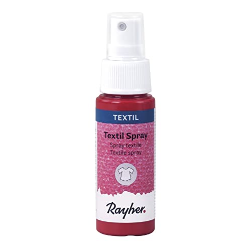 Rayher 35027282 Textil Spray, karminrot, Flasche 50 ml, Textil-Sprühfarbe, farbintensive leuchtende Stofffarbe für helle Textilien, auf Wasserbasis Rayher 35027282 Textil Spray, karminrot, Flasche 50 ml, Textil-Sprühfarbe, farbintensive leuchtende Stofffarbe für helle Textilien, auf Wasserbasis von Rayher