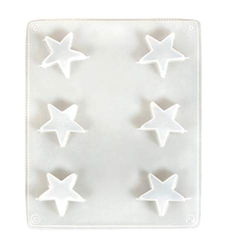 Rayher 36100000 Gießform Stern für Beton, Seife, Wachs und Schokolade, Form mit sechs kleinen Sternen, 3,6 cm, Weiß von Rayher