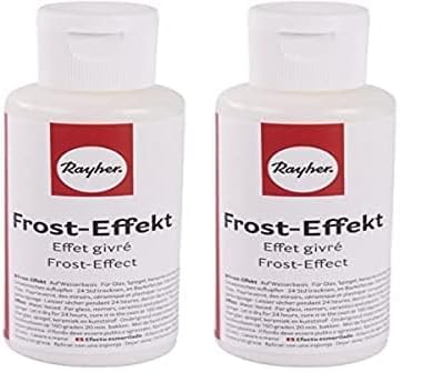 Rayher 38100102 Frost-Effekt-Farbe, Flasche 50 ml, für einen Frosteffekt auf Glas, Spiegel, Keramik und Kunststoff, Frostfarbe, Eiseffektfarbe, auf Wasserbasis, Weiß (Packung mit 2) von Rayher