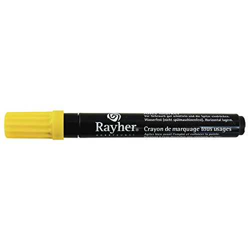 Rayher 3824920 Alles-Marker, Rundspitze 2-4mm, mit Ventil, gelb von Rayher