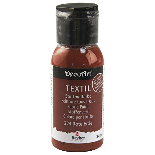 Rayher 38500224 Textil Stoffmalfarbe, Textilfarbe rote erde, Flasche 34 ml, hochdeckend, cremige Acrylfarbe speziell für Textilien, waschfest Rayher 38500224 Textil Stoffmalfarbe, Textilfarbe rote erde, Flasche 34 ml, hochdeckend, cremige Acrylfarbe speziell für Textilien, waschfest von Rayher