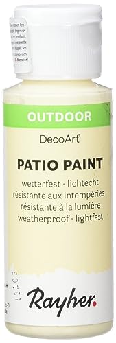 Rayher 38610104 Patio Paint, elfenbein, Flasche 59 ml, wetterfeste Acrylfarbe für Den Außenbereich, lichtecht, Farbe für Innen und außen, Outdoor-Farbe von Rayher