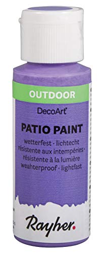 Rayher 38610314 Patio Paint, violett, Flasche 59 ml, wetterfeste Acrylfarbe für Den Außenbereich, lichtecht, Farbe für Innen und außen, Outdoor-Farbe von Rayher