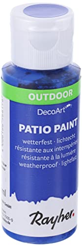 Rayher 38610374 Patio Paint, azurblau, Flasche 59 ml, wetterfeste Acrylfarbe für Den Außenbereich, lichtecht, Farbe für Innen und außen, Outdoor-Farbe von Rayher
