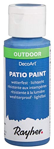 Rayher 38610376 Patio Paint, royalblau, Flasche 59 ml, wetterfeste Acrylfarbe für Den Außenbereich, lichtecht, Farbe für Innen und außen, Outdoor-Farbe von Rayher