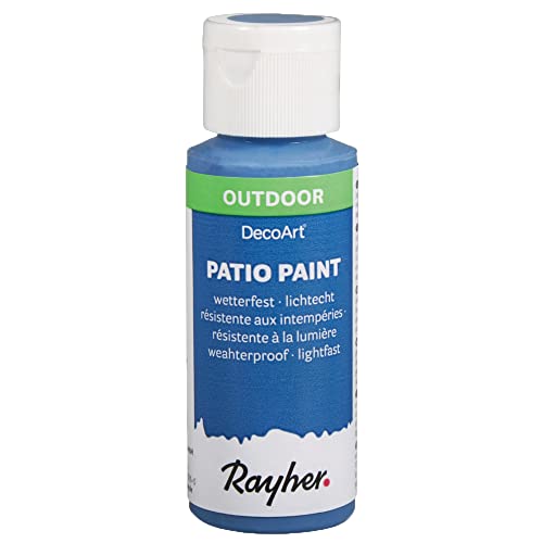 Rayher 38610376 Patio Paint, royalblau, Flasche 59 ml, wetterfeste Acrylfarbe für Den Außenbereich, lichtecht, Farbe für Innen und außen, Outdoor-Farbe von Rayher