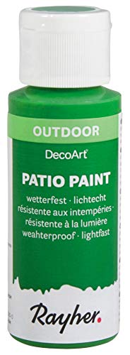 Rayher 38610426 Patio Paint, immergrün, Flasche 59 ml, wetterfeste Acrylfarbe für Den Außenbereich, lichtecht, Farbe für Innen und außen, Outdoor-Farbe von Rayher