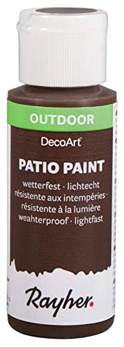 Rayher 38610544 Patio Paint, kastanie, Flasche 59 ml, wetterfeste Acrylfarbe für Den Außenbereich, lichtecht, Farbe für Innen und außen, Outdoor-Farbe von Rayher