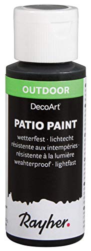 Rayher 38610576 Patio Paint, schwarz, Flasche 59 ml, wetterfeste Acrylfarbe für Den Außenbereich, lichtecht, Farbe für Innen und außen, Outdoor-Farbe von Rayher