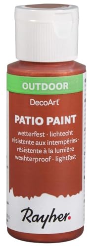 Rayher 38610640 Patio Paint, kupfer, Flasche 59 ml, wetterfeste Acrylfarbe für Den Außenbereich, lichtecht, Farbe für Innen und außen, Outdoor-Farbe von Rayher