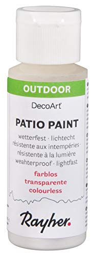Rayher Hobby Rayher 38610702 Patio Paint, farblos, Flasche 59 ml, wetterfeste Acrylfarbe für Den Außenbereich, lichtecht, Farbe für Innen und außen, Outdoor-Farbe von Rayher
