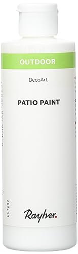 Rayher Hobby Rayher 38611102 Patio Paint, weiß, Flasche 236 ml, wetterfeste Acrylfarbe für den Außenbereich, lichtecht, Farbe für innen und außen, Outdoor-Farbe von Rayher