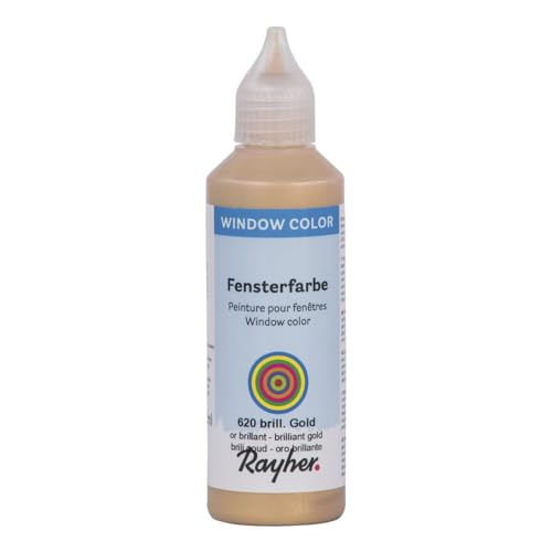 Rayher 38700620 Fensterfarbe easy paint , Flasche 80 ml, brill.gold Rayher 38700620 Fensterfarbe easy paint , Flasche 80 ml, brill.gold von Rayher