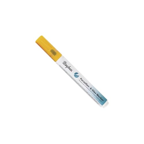 Rayher 38709162 Porzellan&Glas-Marker, 1-2 mm, goldgelb von Rayher