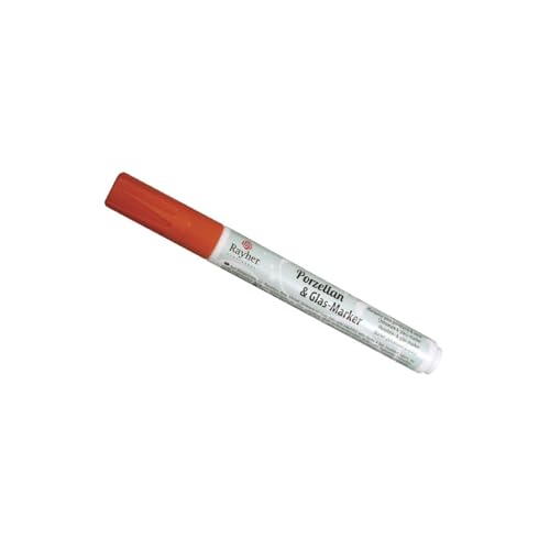 Rayher 38709210 Porzellan&Glas-Marker, 1-2 mm, orange von Rayher