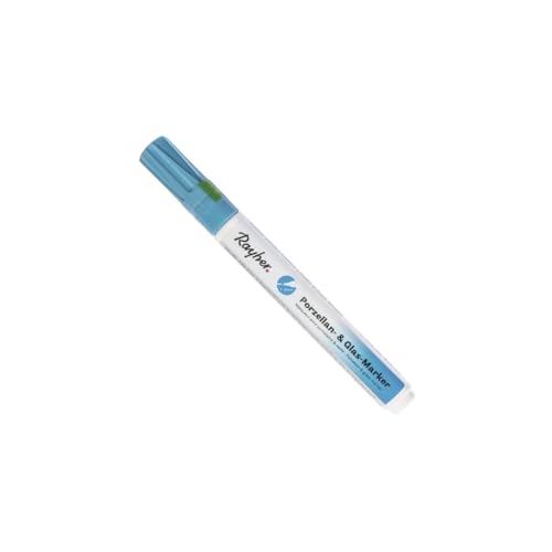 Rayher 38709374 Porzellan&Glas-Marker, 1-2 mm, azurblau von Rayher