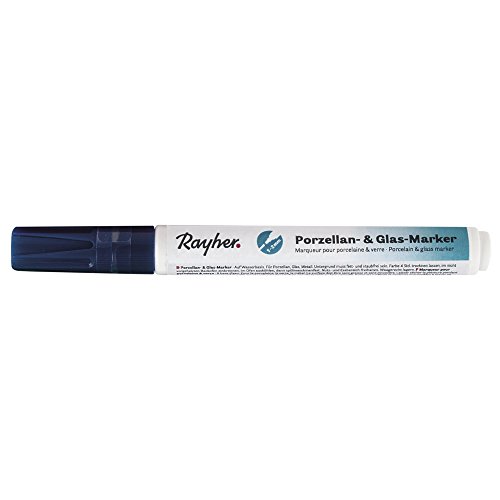 Rayher 38709387 Porzellan&Glas-Marker, 1-2 mm, nachtblau von Rayher