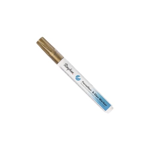 Rayher 38734616 Porzellan&Glas-Marker Effekt, 1-2 mm, gold von Rayher