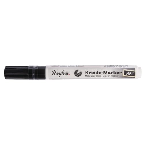 Rayher 38830576 Kreide-Marker, Keilspitze 2-6 mm, schwarz von Rayher