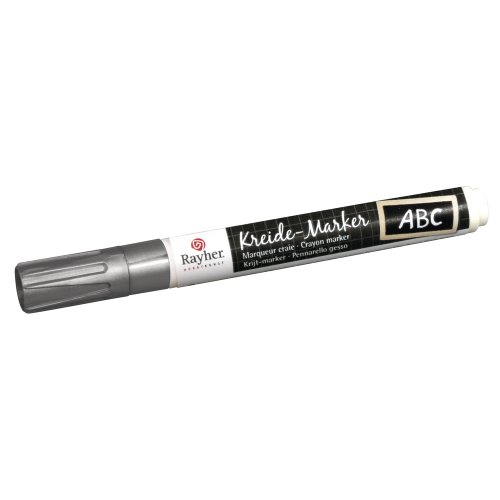 Rayher 38830610 Kreide-Marker, Keilspitze 2-6 mm, brill.silber von Rayher