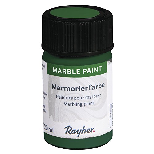 Rayher 38861428 Marble Paint, Marmorierfarbe, Glas 20ml, blattgrün von Rayher