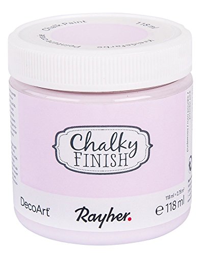 Rayher Hobby Rayher Hobby Rayher 38867270 Chalky Finish auf Wasser-Basis, Kreide-Farbe für Shabby-Chic-, Vintage- und Landhaus-Stil-Looks,puderrosa, 118 ml (1er Pack) von Rayher