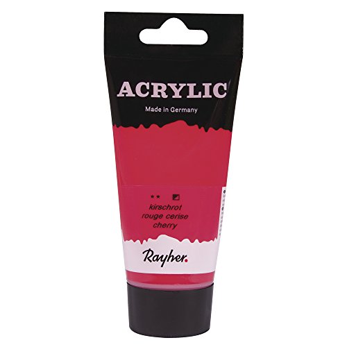 Rayher 38912286 Acrylic, Künstleracrylfarbe, SB-Tube 75ml, kirschrot von Rayher